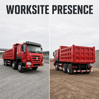 Camion benne d'occasion HOWO 7 8*4, moteur diesel WD615 380 CV, caisse de chargement de 7,6 m, exportation vers l'Afrique