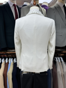 Setelan Pria kancing sebaris, <span class=keywords><strong>2</strong></span> potong mewah buatan tangan pernikahan pengantin pria pakaian Formal berlian imitasi jaket celana untuk pesta <span class=keywords><strong>Prom</strong></span> - Product Image 5