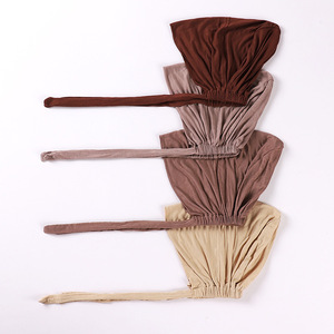 Nouveau <span class=keywords><strong>Bonnet</strong></span> <span class=keywords><strong>Hijab</strong></span> Intérieur Élastique Uni Ajustable Couleur Nude pour Femme - Product Image 4