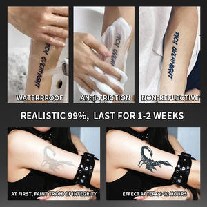 Tatuaje Temporal de Escorpión de Estética Oscura, Tatuaje Semipermanente Resistente al Agua, Dura 2 Semanas, Tatuaje Herbal Realista para Brazo y Cintura - Product Image 5