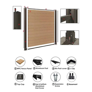 Panneau mural composite en bois WPC facile à nettoyer, moderne, pour cour et maison, clôture imperméable - Product Image 3