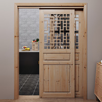 Porte coulissante en verre avec grille florale en bois de cèdre massif sur mesure, porte coulissante décorative intérieure pour balcon