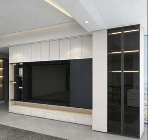 Luxury <b>High</b> <b>TV</b> Cabinet Living Room Furniture Integrated Rock Board Solid Wood Design Modern Style Eco-Friendly for Bedroom Whole - Product Image 1