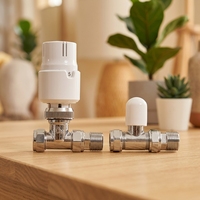Kit de tête de radiateur thermostatique TRV blanc OEM avec vanne de blocage pour le contrôle de la température du chauffage central, pour usage domestique