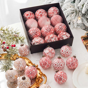 Vintage 8cm Weihnachtskugeln 12er-Set, Hängende Dekokugeln für Weihnachtsbaum, Festliche Party-Dekoration, Heim-Ornamente - Product Image 1
