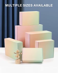 Petites boîtes d'expédition colorées, 7x5x2 pouces, boîte d'emballage mignonne pour cadeau, lot de <span class=keywords><strong>50</strong></span> - Product Image 5