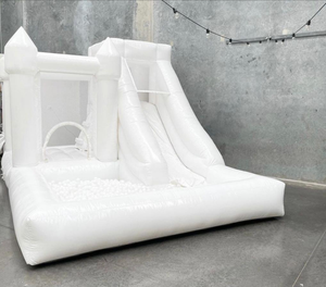 Casa de rebote blanca Inflable Boda blanca Castillo hinchable Fiesta Alquiler Casa hinchable - Product Image 4