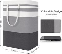 Panier à linge pliable, grand panier à linge en tissu avec poignées de transport, bac de rangement pour vêtements sales, pour chambre à coucher, dortoir, serviettes, jouets