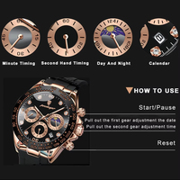 Jam Tangan Pria POEDAGAR 629 Fashion Luxury Quartz Chronograph Berkualitas Tinggi Tahan Air Jarum Bercahaya