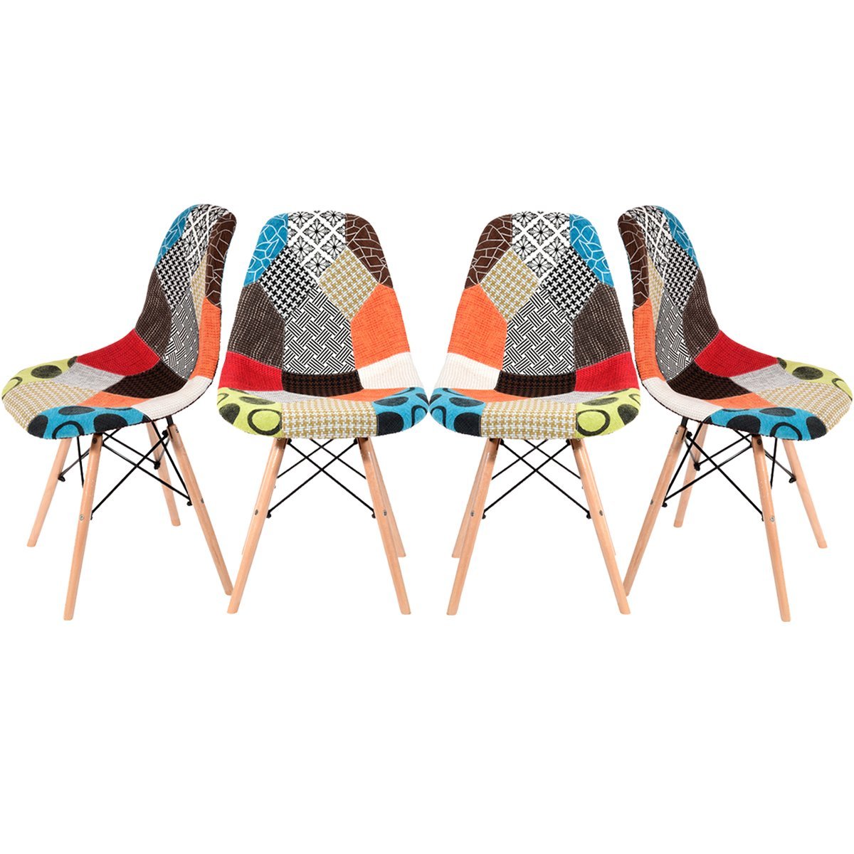 Contemporary upholstered patchwork fabric dining chair china manufacturing