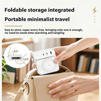 Chargeur sans fil rapide Type-C PD 30W haute vitesse avec support pliable et affichage numérique de l'horloge compatible