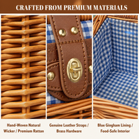 Panier de pique-nique en osier fait main, nouveau design, multifonctionnel, durable, idée cadeau parfaite, produit très demandé
