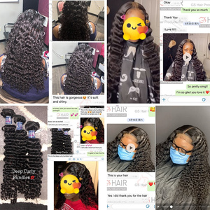 Paquete de extensión de cabello humano dibujado doble muestra gratis GS, paquetes de ondas de cabello virgen alineados con cutícula peruana de onda de agua - Product Image 4