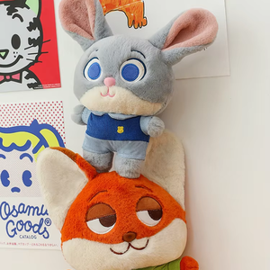 Peluche Personalizado de Zootopia 2025 con Logotipo, Zorro <span class=keywords><strong>Judy</strong></span> y Conejo <span class=keywords><strong>Nick</strong></span> Sentados y de Pie, Muñecos de Peluche de Personajes de Dibujos Animados - Product Image 1