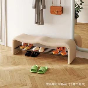 Italian-style light luxury home <b>shoe</b> bench at the entrance, <b>shoe</b> <b>rack</b>, bed end bench, long sofa bench, and entryway <b>shoe</b> bench. - Product Image 1