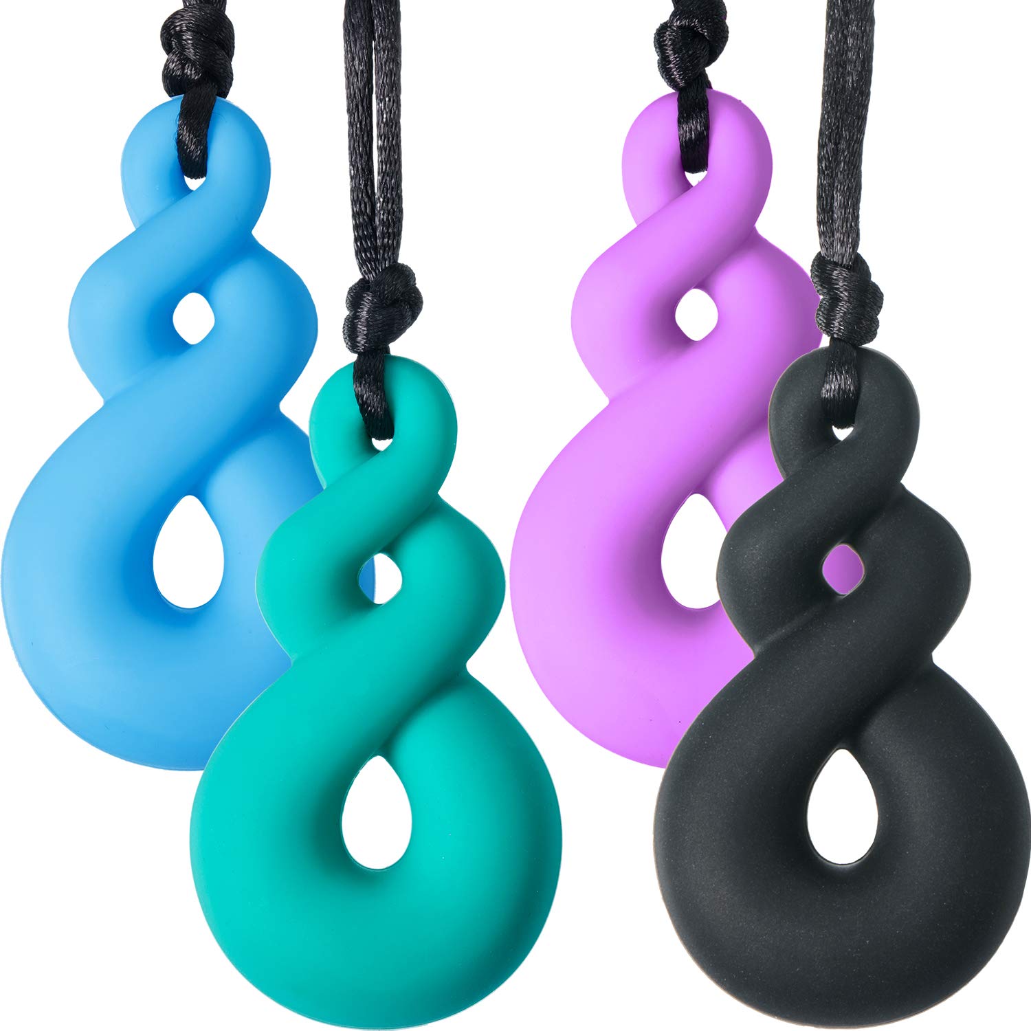Amazon Hot Selling Infinity Autism Chew Toy for Kids Silicone Baby Sensory Chew Necklace
