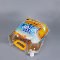 Sac de stockage d'eau en LDPE de 5 L, conteneur d'eau pliable portable pour la randonnée et le camping avec bec verseur