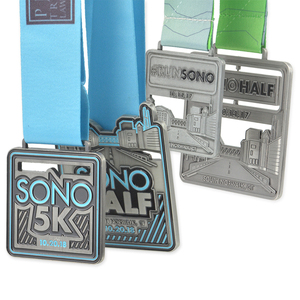 Trung Quốc Nhà Sản xuất nhà cung cấp bán buôn tùy chỉnh thể thao Trophy giải thưởng chèn treo Huy chương kim loại trống 5K chạy huy chương - Product Image 2