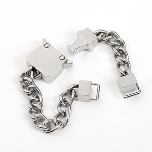 Hebilla metálica de doble cadena de aleación de zinc plateada, 11 mm de diámetro interior, accesorio duradero para ropa y mochilas - Product Image 3