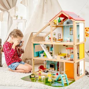 Casa <span class=keywords><strong>de</strong></span> <span class=keywords><strong>Muñecas</strong></span> <span class=keywords><strong>de</strong></span> Madera, Casa <span class=keywords><strong>de</strong></span> <span class=keywords><strong>Muñecas</strong></span> DIY para Jugar <span class=keywords><strong>con</strong></span> Accesorios <span class=keywords><strong>de</strong></span> Muebles, Elevador Funcional, Regalo Creativo para Niños a Partir <span class=keywords><strong>de</strong></span> 3 Años - Product Image 6