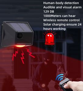 Antivol Maison Outdoor Garten Farm Zaun Sicherheits haus <span class=keywords><strong>Alarm</strong></span> Diebstahls icherung Fernbedienung Sirene <span class=keywords><strong>Solar</strong></span> <span class=keywords><strong>Alarm</strong></span> Licht Bewegungs sensor - Product Image 3