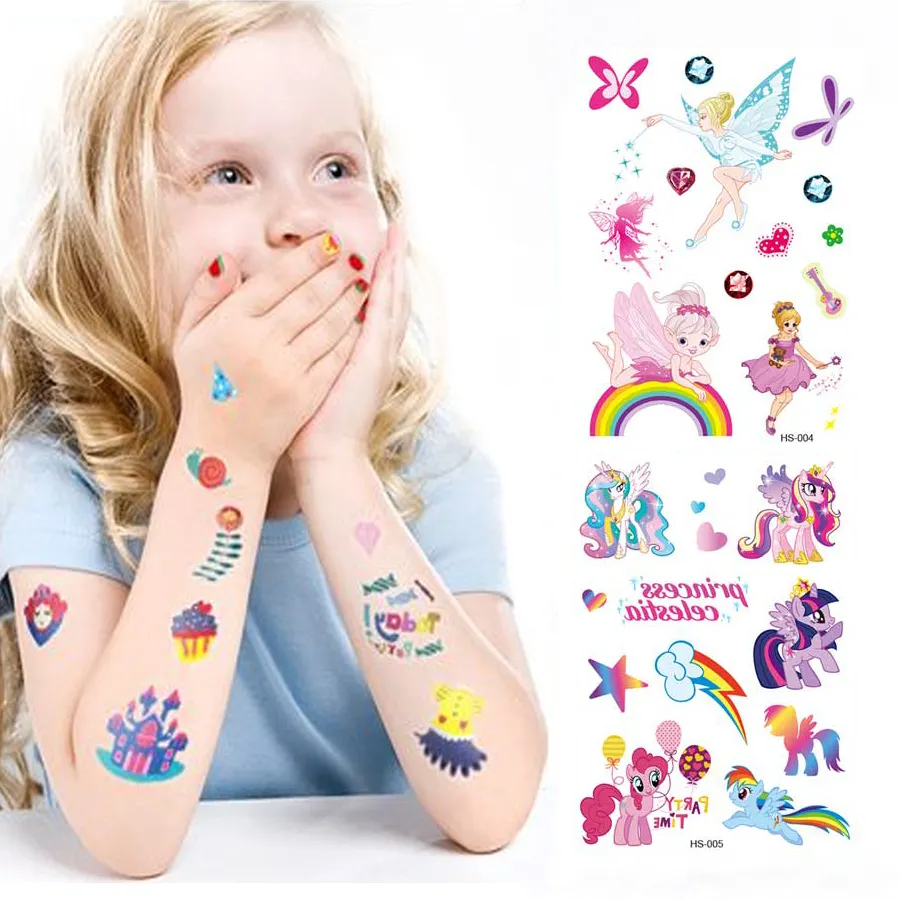 Penjualan Laris Stiker Tato Tubuh Anak-anak Desain Yang Berbeda Stiker Tato Profesional Cantik Anak-anak