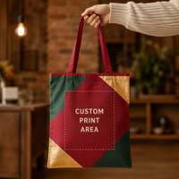 Sac de rangement double en toile de coton pour plantes et articles divers, avec motif de Noël personnalisé, prêt à l'emploi et expédition rapide