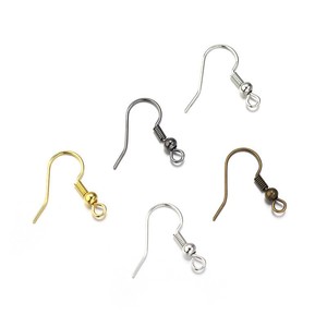 Ear <b>Hooks</b> Flat Round Spring Loaded Beaded For <b>Earring</b> Making Iron Plated Jewelry Findings 1 Kg Pack - Product Image 2