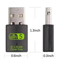 Adaptador USB Inalámbrico WiFi y Bluetooth OEM RTL8821CU de 600Mbps, Doble Banda 2.4G 5.8G, Transmisor y Receptor para PC y Laptop