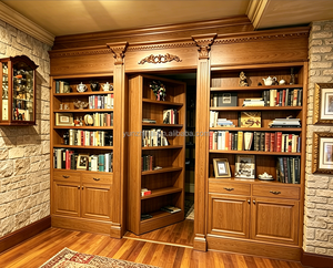 Porte dissimulée en bois sculpté de luxe <span class=keywords><strong>avec</strong></span> étagère intégrée, style personnalisé, rangement invisible pour livres - Product Image 2