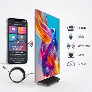 Triple Folding GOB LED Poster Screen Portable Floor Digital Advertising <b>Display</b> Die Cast Aluminum <b>Cabinet</b> for Hotel Events - Product Image 5