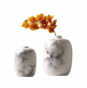 Vase en céramique à gros ventre, style chinois moderne simple et zen, nouveau style créatif, motif d'encre, vente en gros - Product Image 3