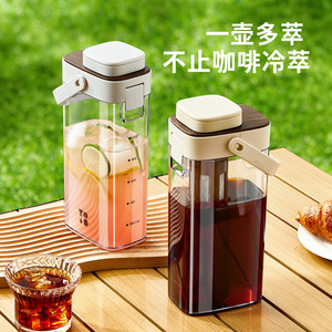 2026 Wholesale <b>Portable</b> Cold Brew <b>Coffee</b> <b>Maker</b> Airtight Iced Tea Pitcher With Handle And Removable Filter 1000ML Tritan Water Bo - Product Image 5