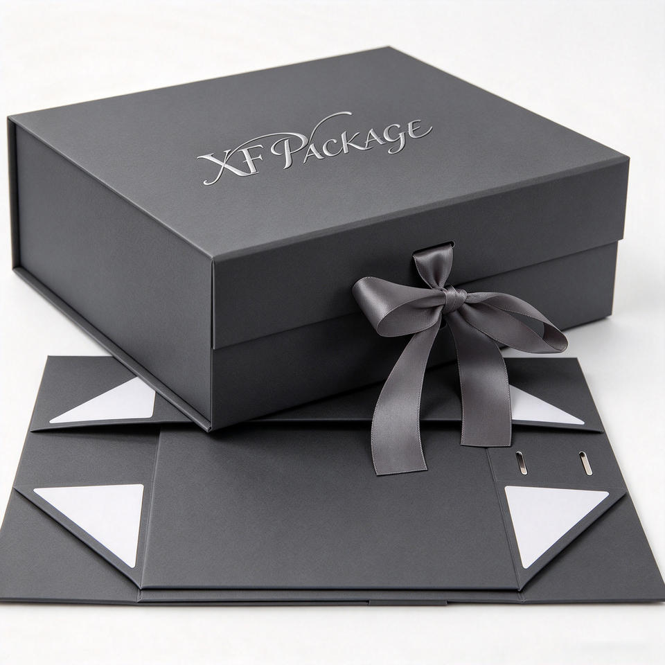 Report Paperboard Custom Logo Collapsible Magnetic Rigid Paperboard Gift Box Foldable ...