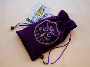 Vente en gros violet petite abeille cordon tarot sac velours cordon cadeau sac violet - Product Image 2