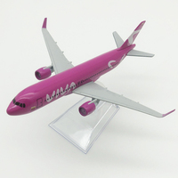 Juguetes Personalizados al por Mayor para Niños, Avión de Metal Fundido a Presión Columbia Pink A320 de 16 CM, Modelo de Avión para Niños, Regalo para Niños
