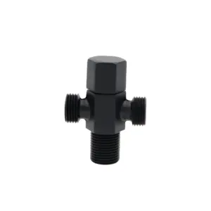 Messing Adapter 3-Wege-Wasser Tee-Anschluss Winkel ventil Schwarz