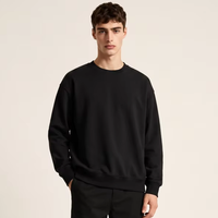 Sweat-shirt basique pour homme en coton et élasthanne 260 g/m², coupe ample, couleur unie, idéal pour la gym, l'entraînement et le streetwear – Vente en gros personnalisée