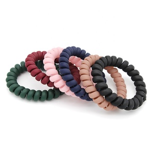 Genya 5,5 cm de diámetro de la bobina pelo Matt elástico de la bobina cable de teléfono banda de pelo Scrunchies Cola de Caballo titular - Product Image 2
