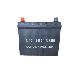 汽车电池OEM工厂N40 NS60 40Ah汽车启动电池12V 45Ah免维护钙电池
