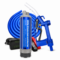 Pompe à huile submersible sans balais basse pression 12V/24V pour transfert de diesel 130W avec kit pistolet de distribution et tuyau de 2m, diamètre OEM 53mm
