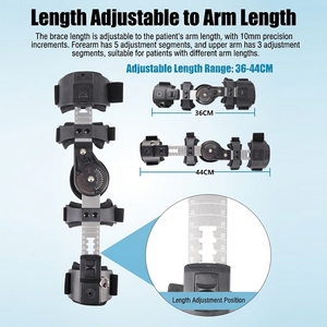 Attelle de <span class=keywords><strong>coude</strong></span> ROM Bosegrow avec charnière réglable, immobilisateur de bras pour la rééducation post-chirurgicale, <span class=keywords><strong>orthèse</strong></span> de contrôle de la flexion et de l'extension - Product Image 4