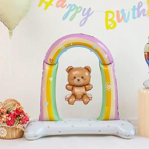 Palloncino in pellicola di alluminio a forma di orsetto, grande e spesso, da 1 metro, simpatico cartone animato, <span class=keywords><strong>per</strong></span> decorazioni di compleanno e laurea - Product Image 2