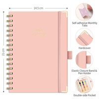 Agenda Personnalisé A5 | Planificateur Hebdomadaire/Mensuel Flexible avec Couverture Rigide en Papier 100 g/m² 14,5x21cm pour Organisateurs