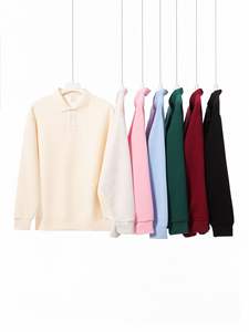 เสื้อสเวตเชิ้ตคอกลมติดกระดุมผ้าฝ้ายสไตล์สตรีทแวร์ย้อนยุคทรงหลวมใส่ได้ทั้งชายและหญิง พิมพ์โลโก้ตามสั่ง - Product Image 4