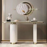 Meuble d'entrée haut de gamme pour salon, table d'appoint murale moderne et simple en plaque de roche, style luxe léger