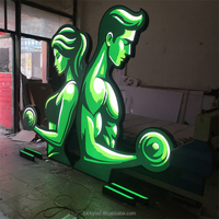 Personnellement personnalisé 3D Logo boîte à lumière lettre signe LED publicité éclairé métal canal lettre signe pour salle de sport