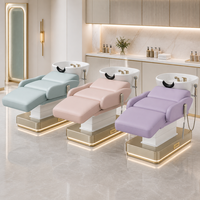 Fauteuil de lavage électrique avec bassin en céramique, commande manuelle et fonction inclinable pour salon de coiffure