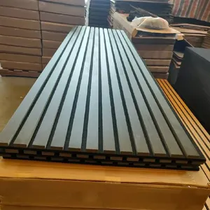 Soundproof Wooden Slat Akupanel Acoustic Panel Wall Model Design Polyester Akupanel