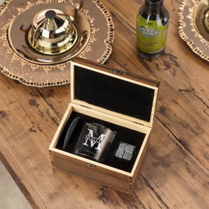 Bộ 7 ly rượu Whiskey Bourbon đơn giản, kèm đế đá phiến, đá viên và hộp quà gỗ cao cấp, xuất xứ kho Mỹ - Product Image 5